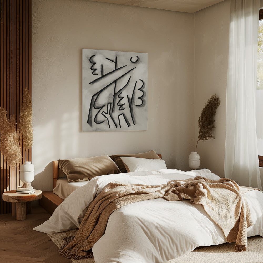 Dikke zwarte lijnen | Canvas