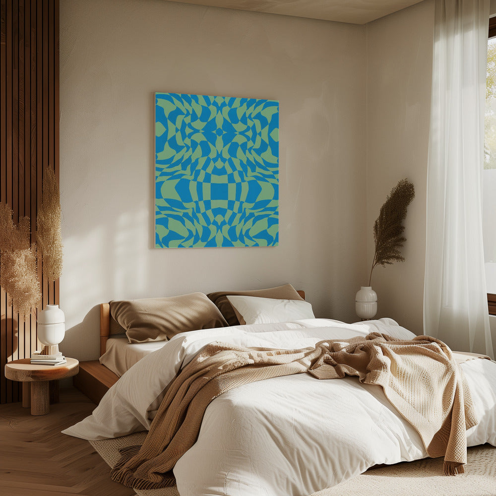Coole kleuren Warp Checkers | Canvas