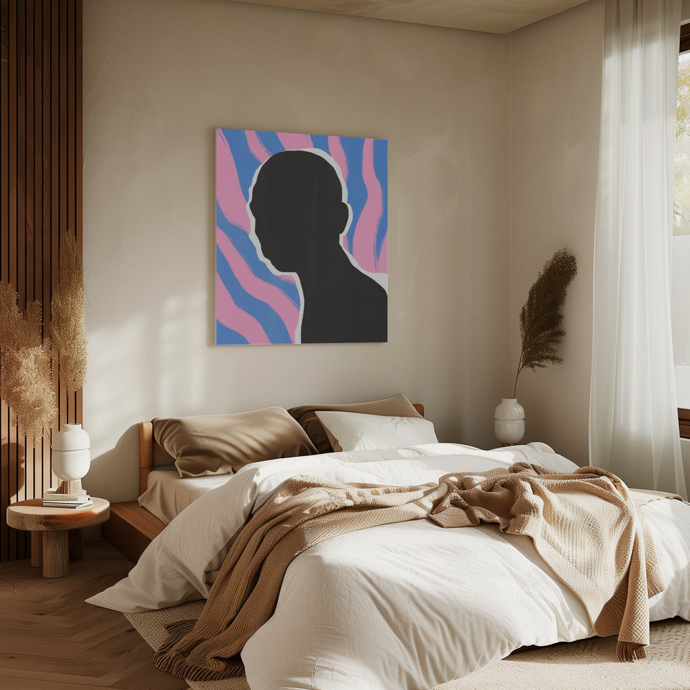 Anoniem portret in strepen | Canvas