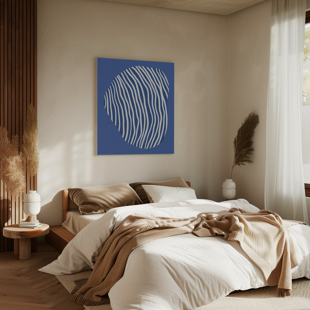 Lijnkunst opgesloten in de ruimte - blauw | Canvas