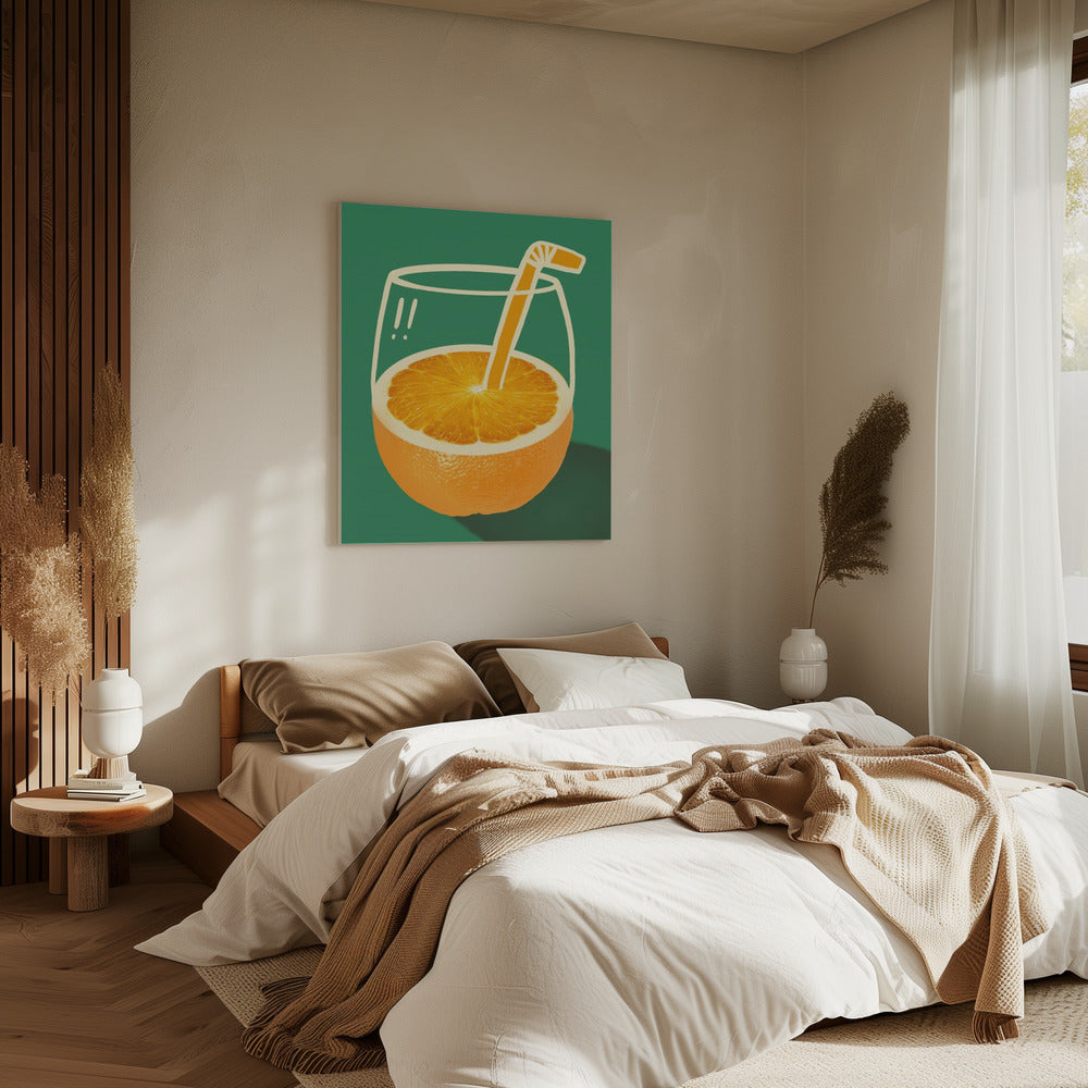 Levendig oranje, slim geïllustreerd | Canvas