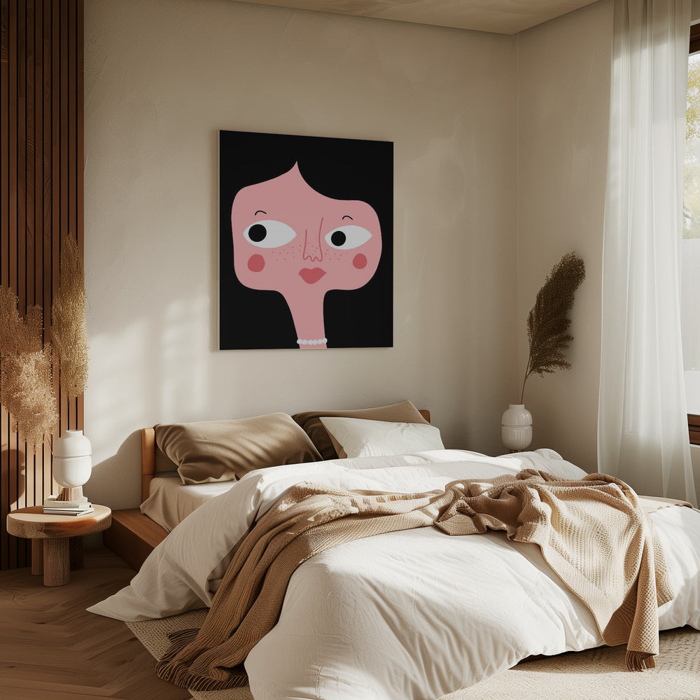 Eigenzinnig roze gezicht | Canvas