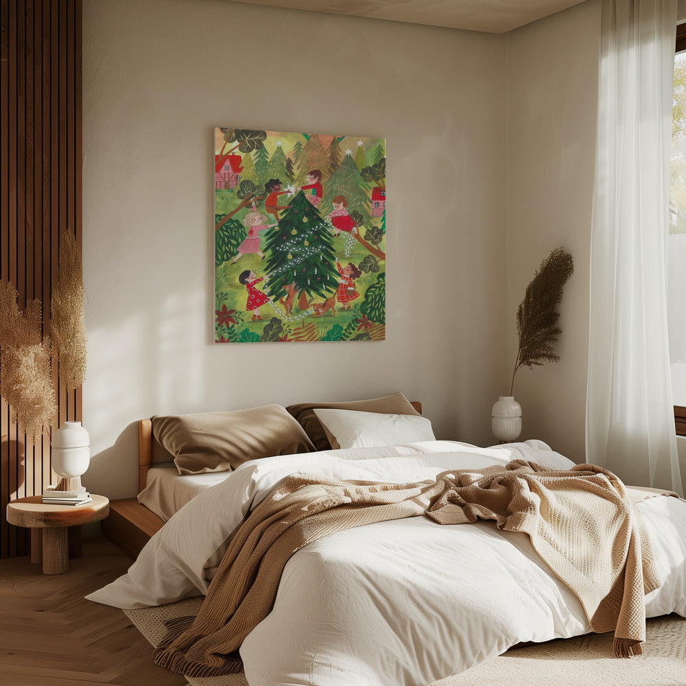 De kerstboom versieren | Canvas