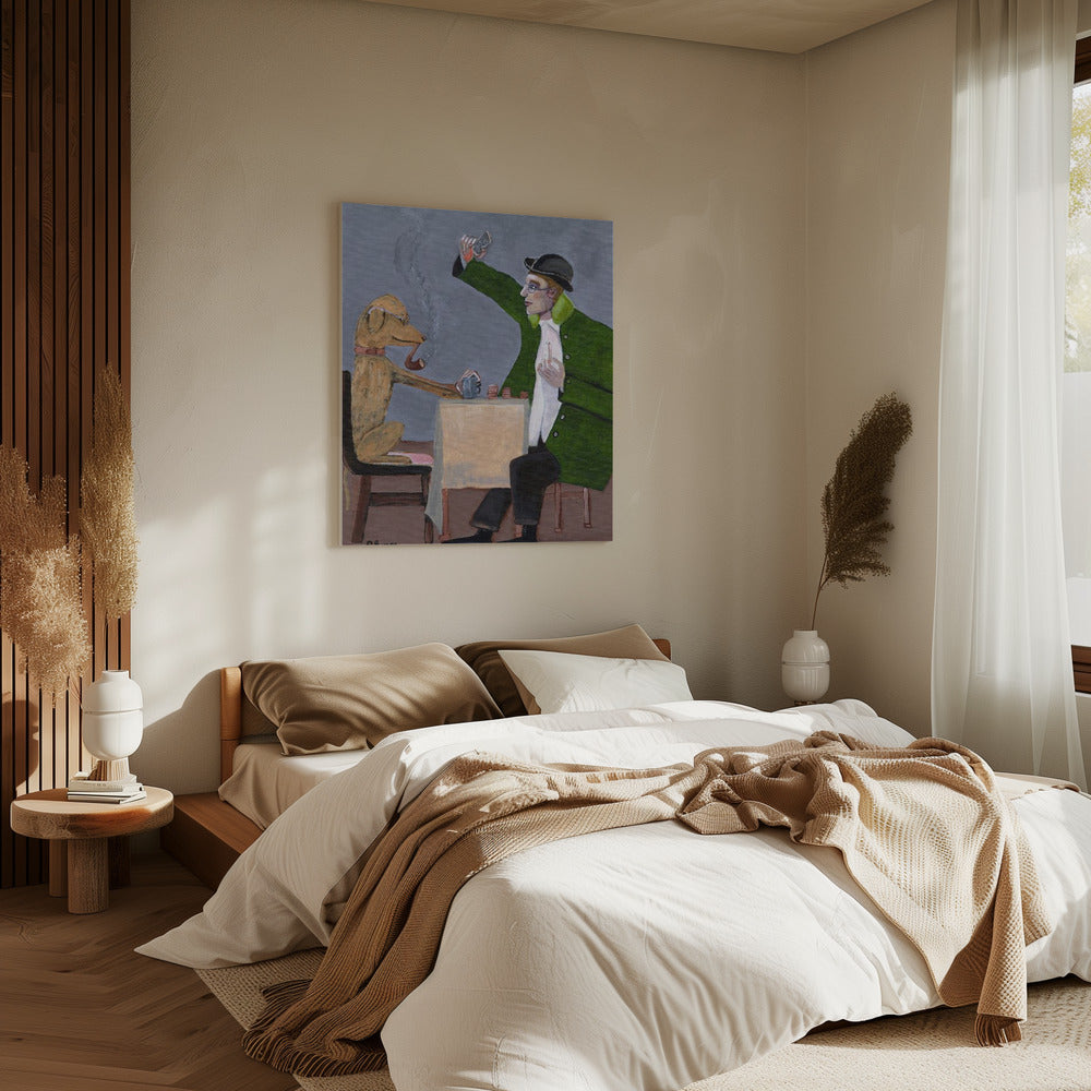 Humorkaartspel met hond vintage | Canvas