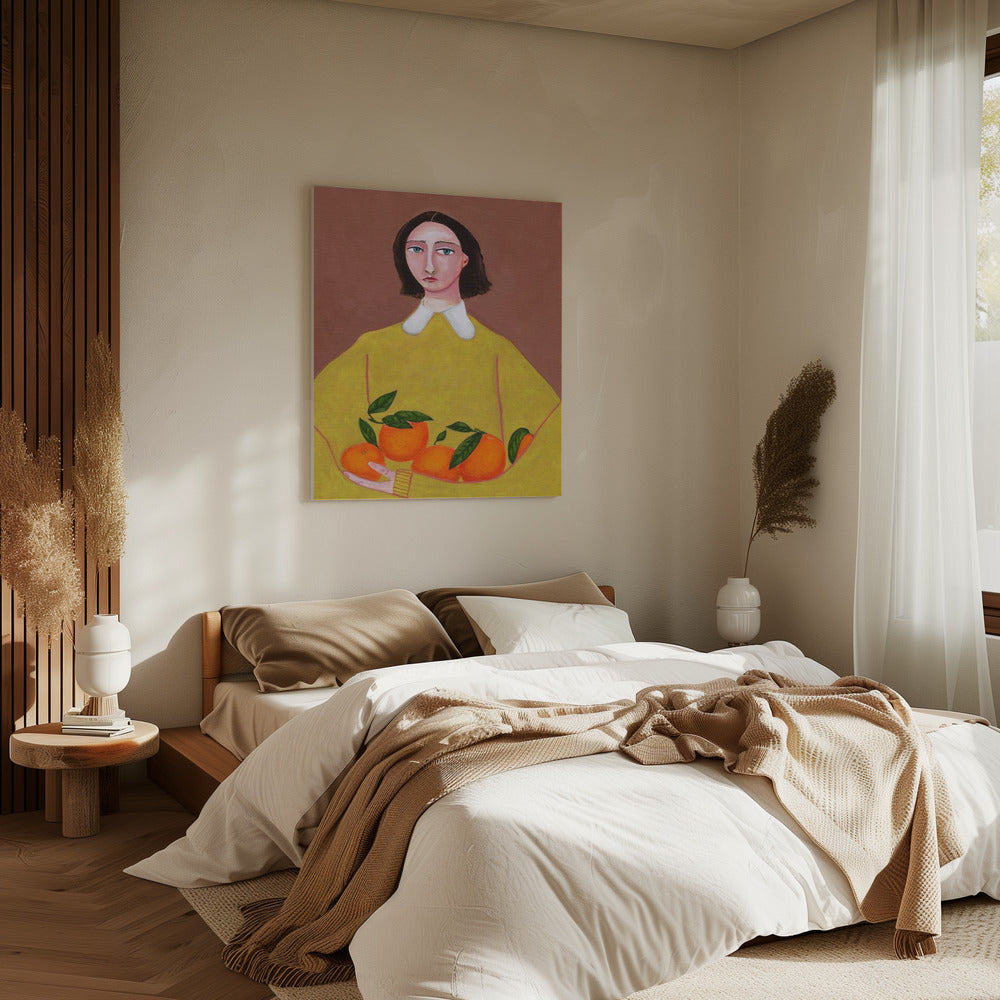 Dame met sinaasappels | Canvas
