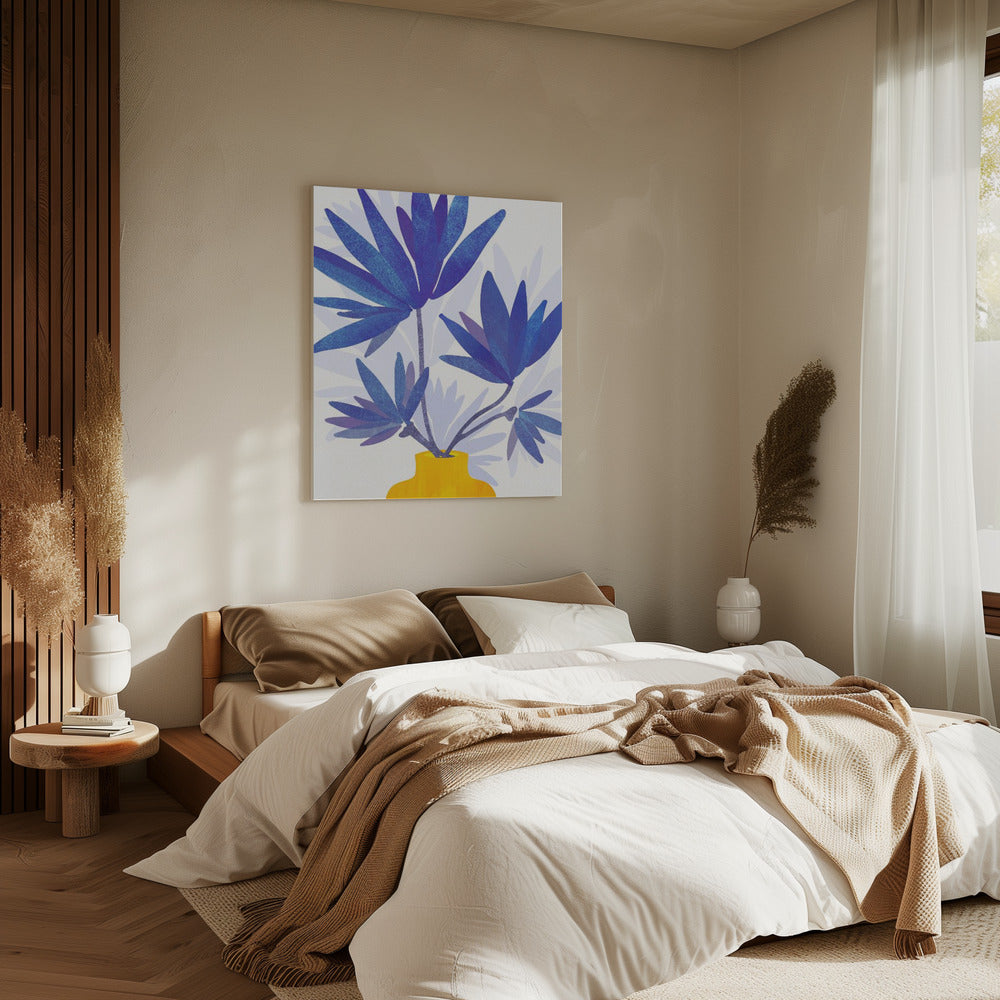 Indigo Bloemen | Canvas