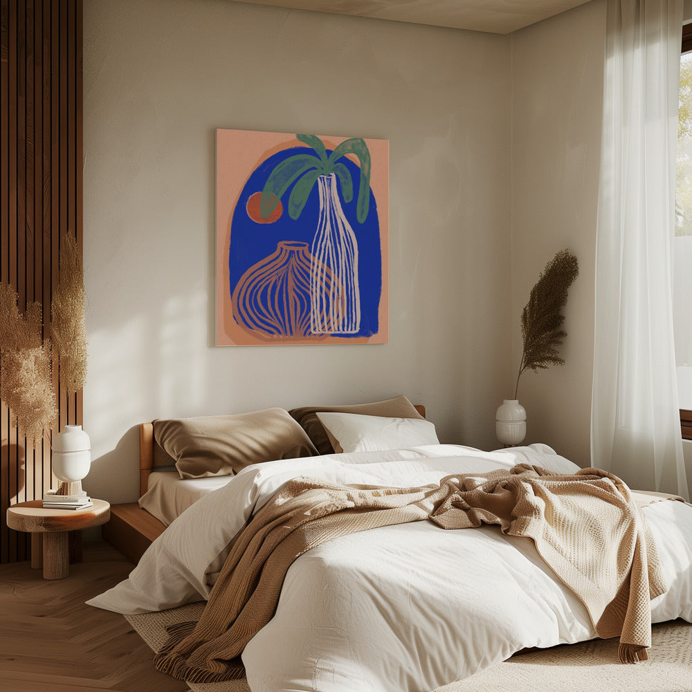 Blauwe Oase Vazen | Canvas
