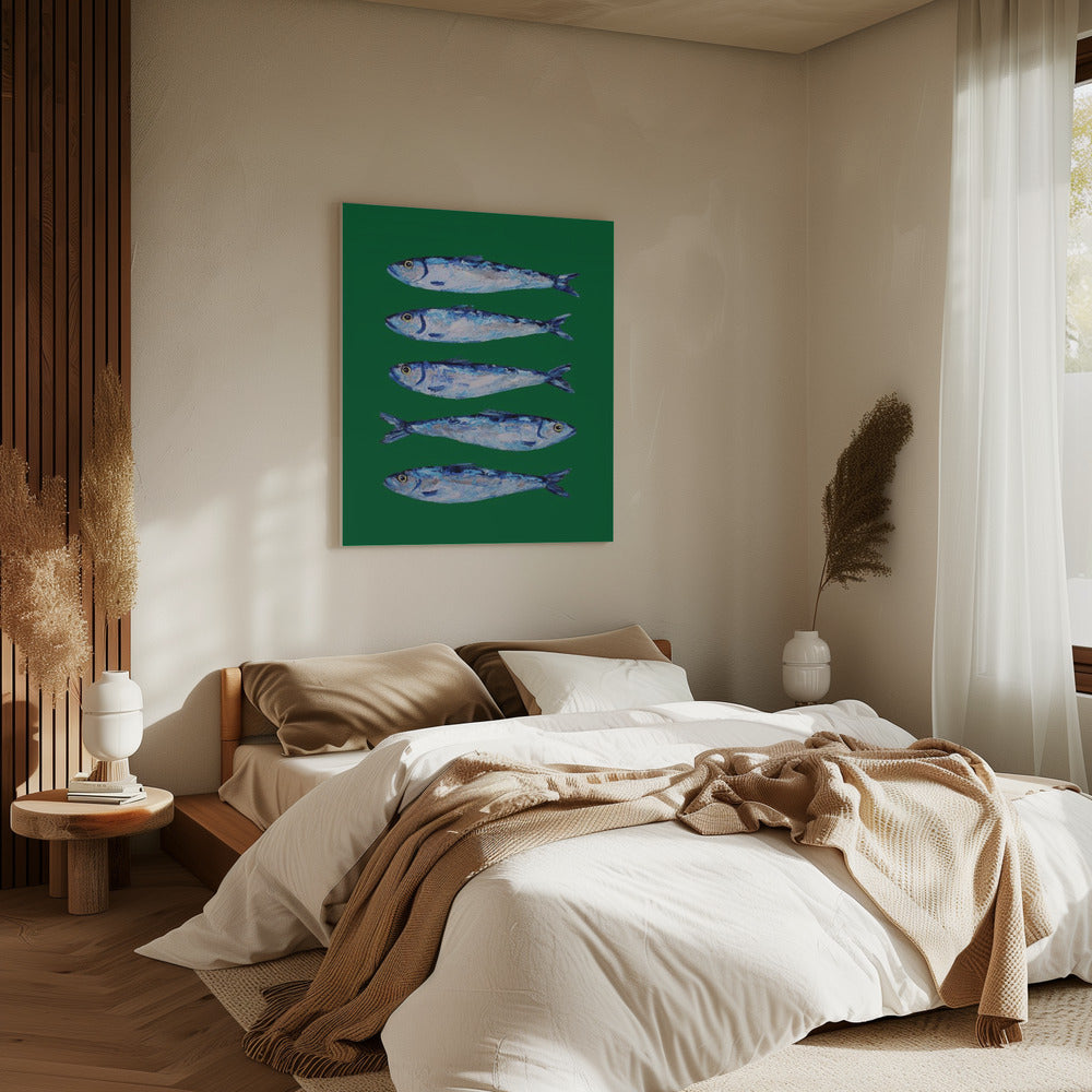 Sardientjes Bosgroen | Canvas