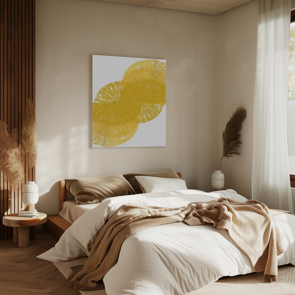Gele Cirkel Fans 1 | Canvas