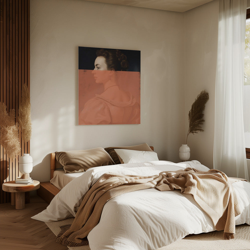 Veranderd portret van vrouw Oranje moderne kunst | Canvas
