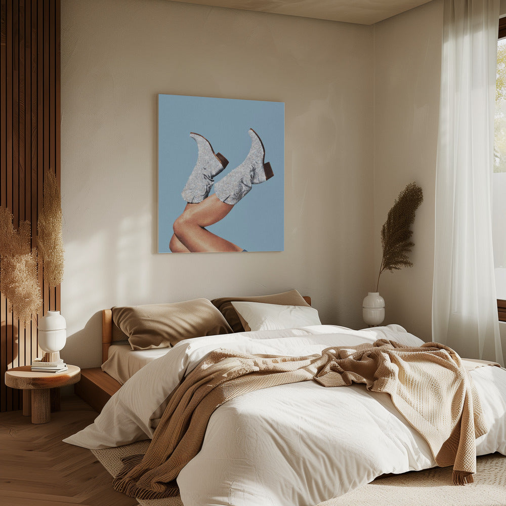 Deze laarzen Glitterblauw II | Canvas