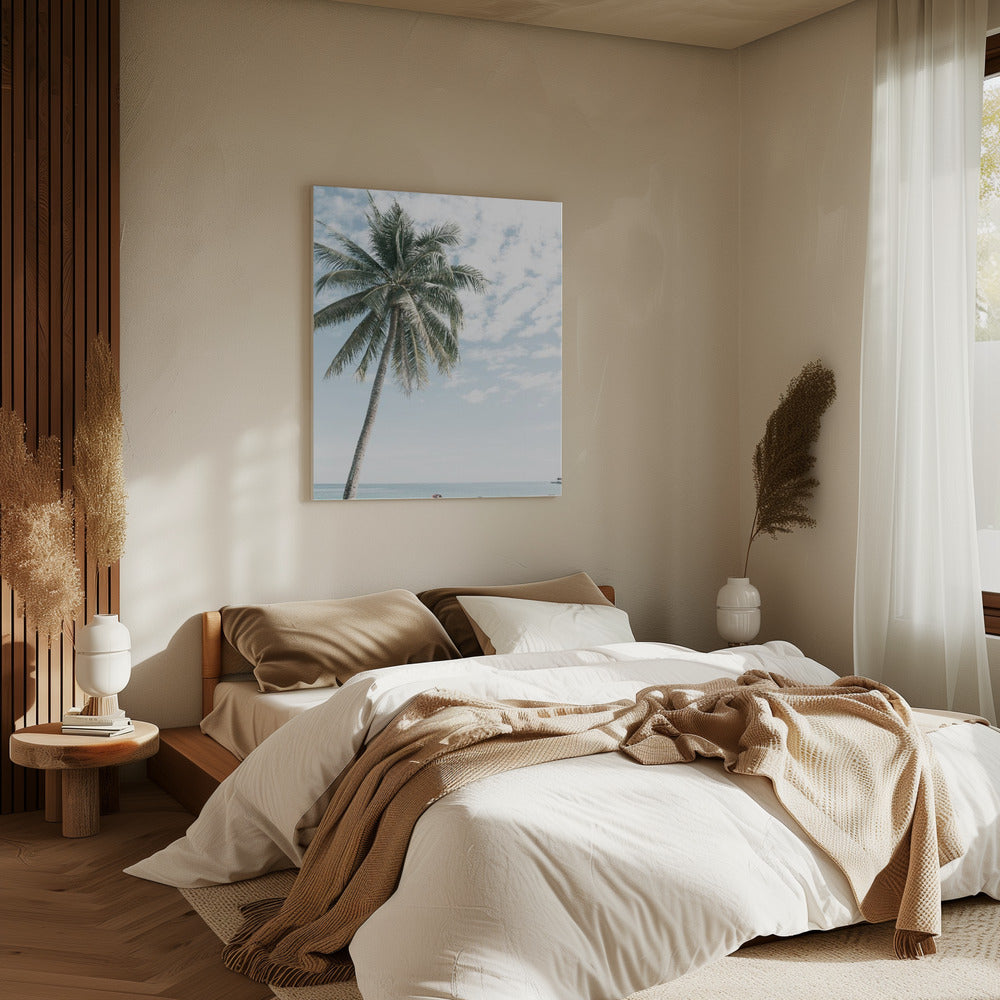 Palmboom op het strand 2 | Canvas