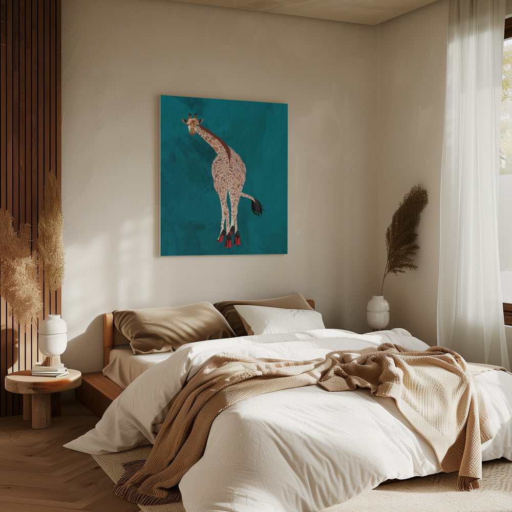 Quirky Giraffe Green | Canvas