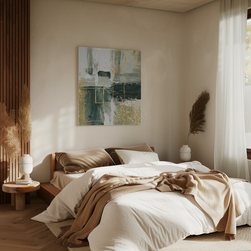 Groen en Goud Moment 3 | Canvas