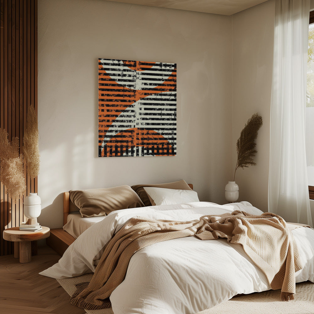 Gestreepte geometrische flow | Canvas