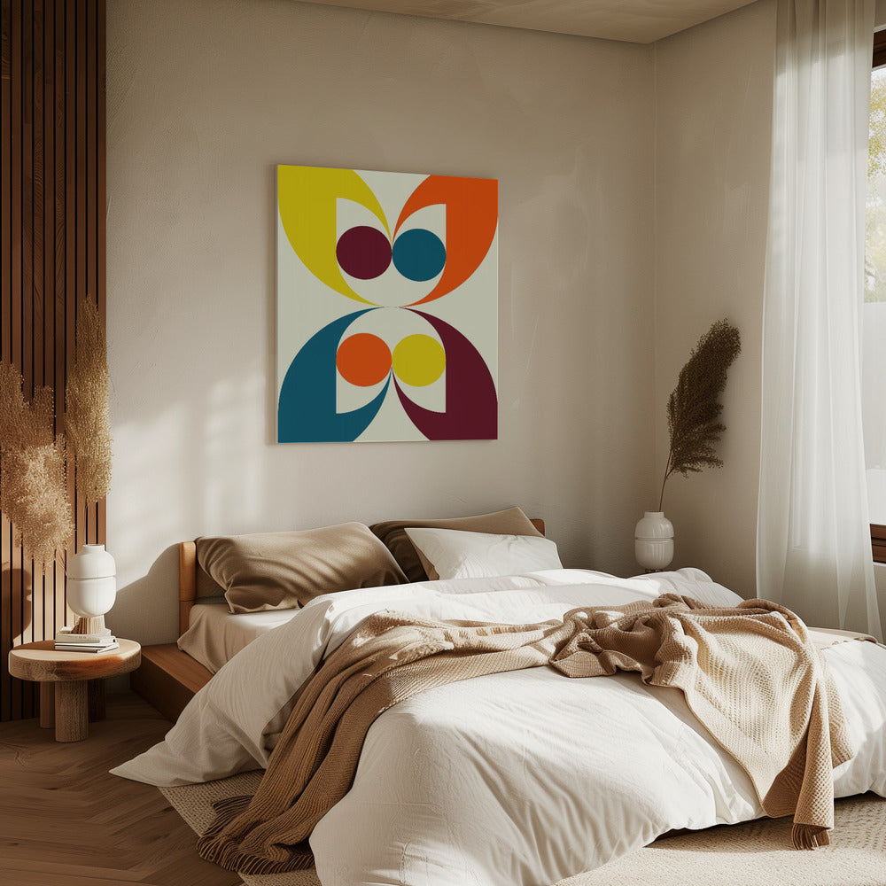 Kleurrijke symmetrische vormen en cirkels | Canvas