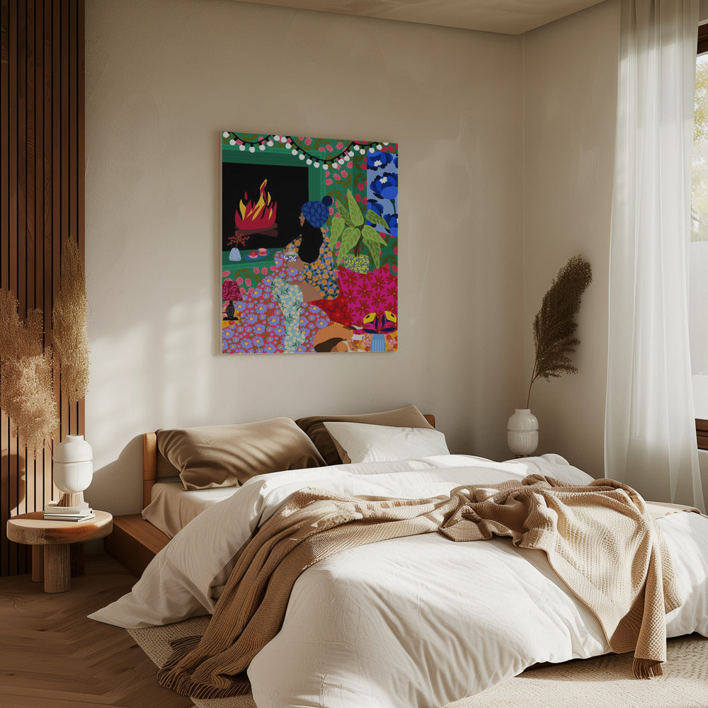 Ontspannen voor mijn open haard | Canvas