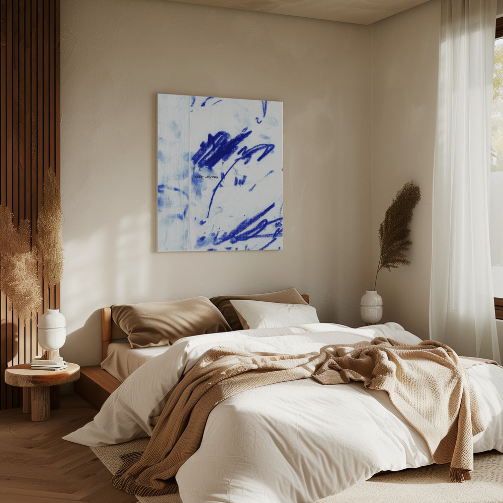 Blue Whispers With Keep Loving | Canvas