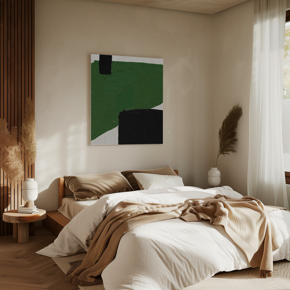 Smaragdgroene abstractie | Canvas