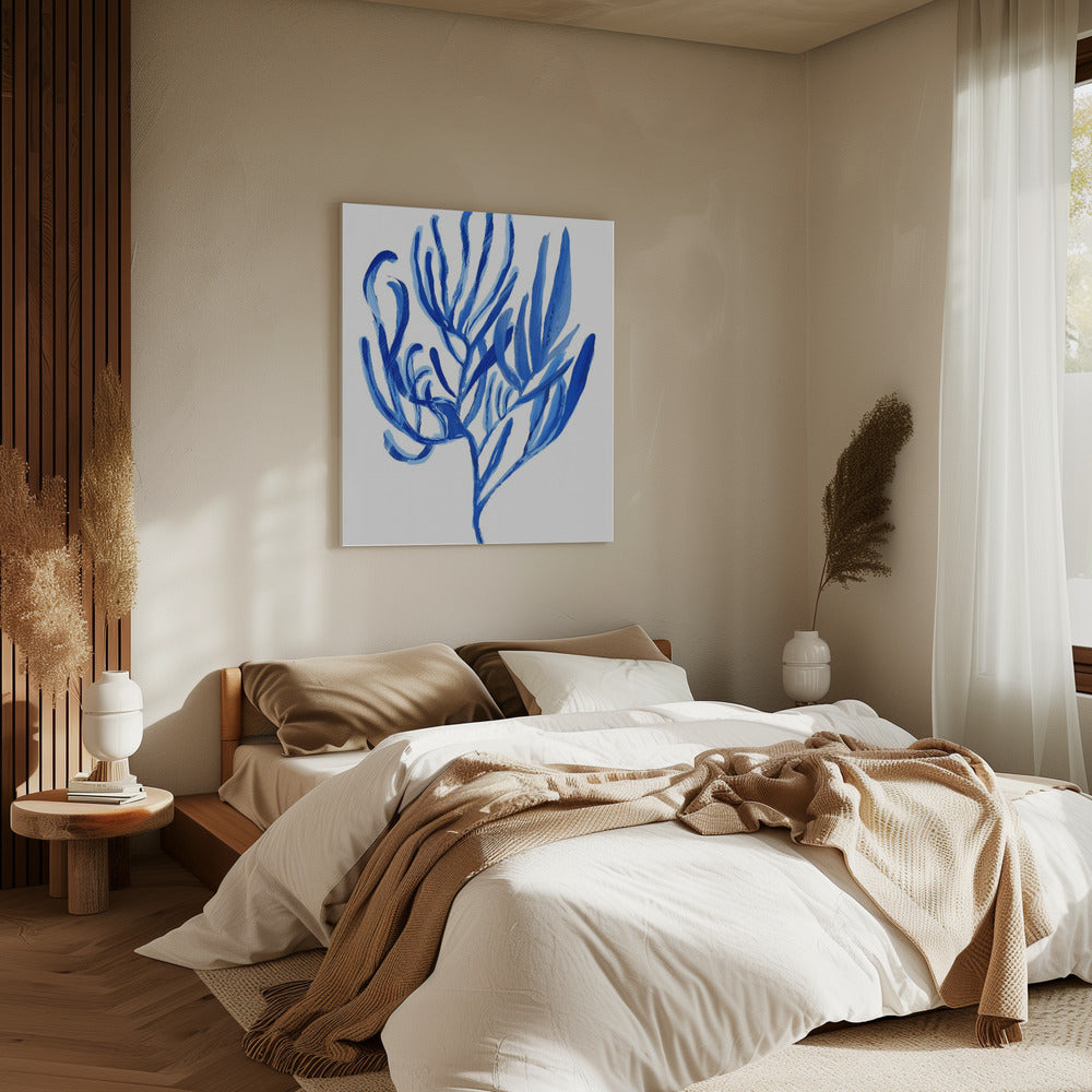 Blauwe waterplant poster 4 | Canvas