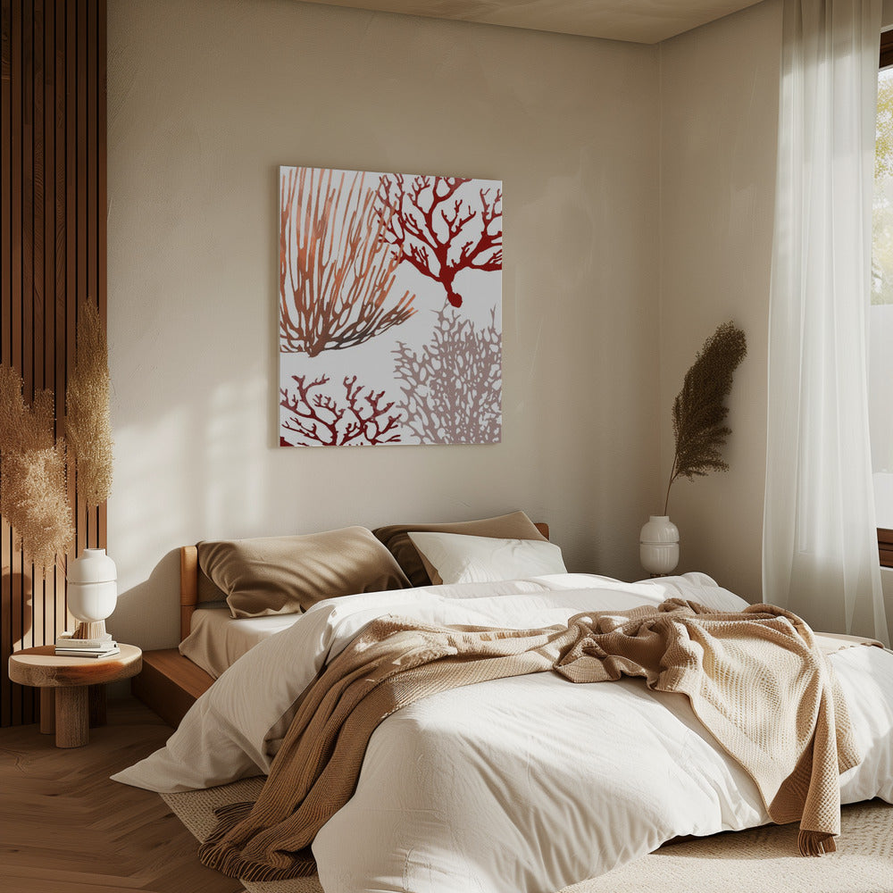 Roze en rode zeekoraal | Canvas