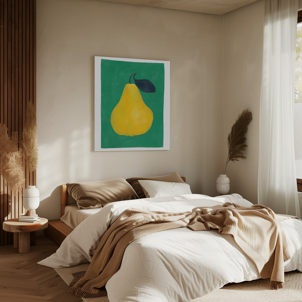 Minimalistische gele peer | Canvas