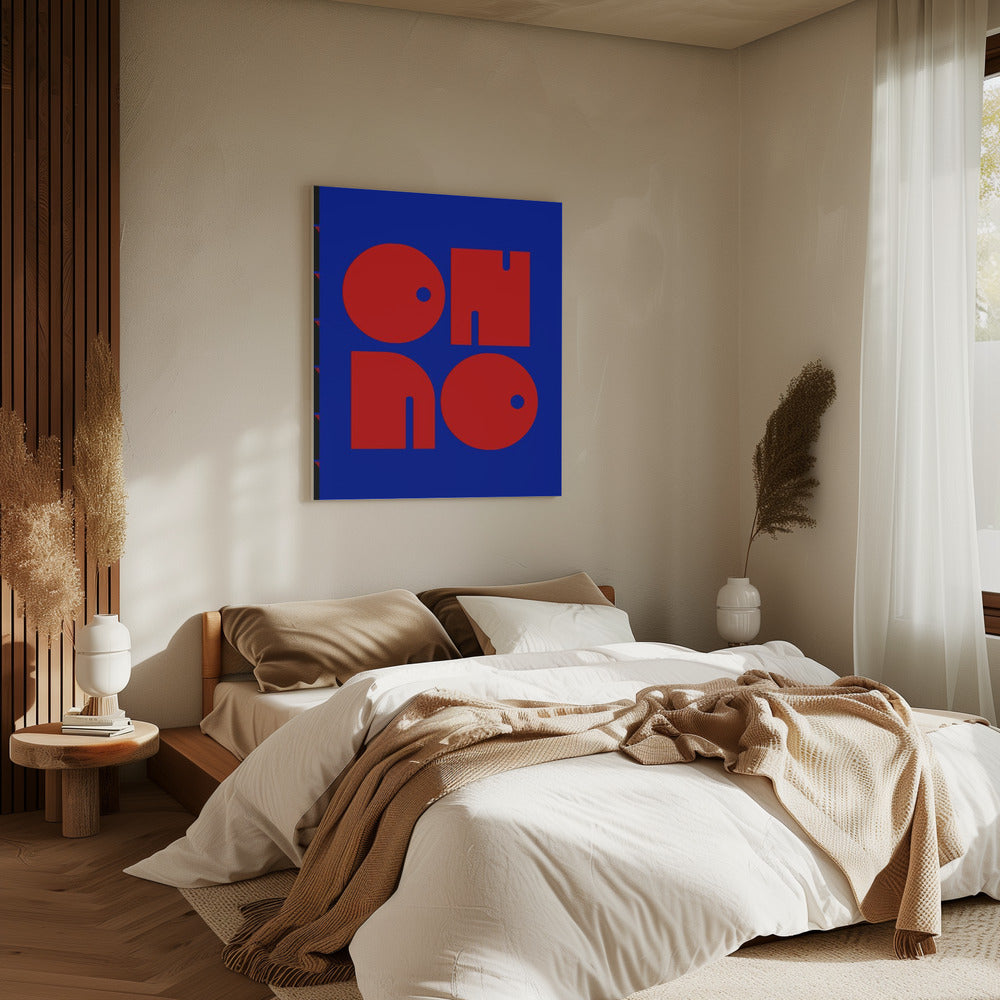 Vette letters, blauwe achtergrond | Canvas