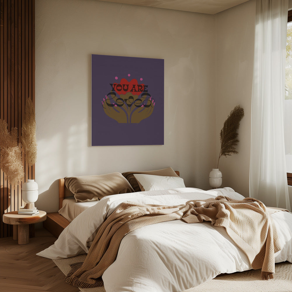 Je bent geliefd paars | Canvas