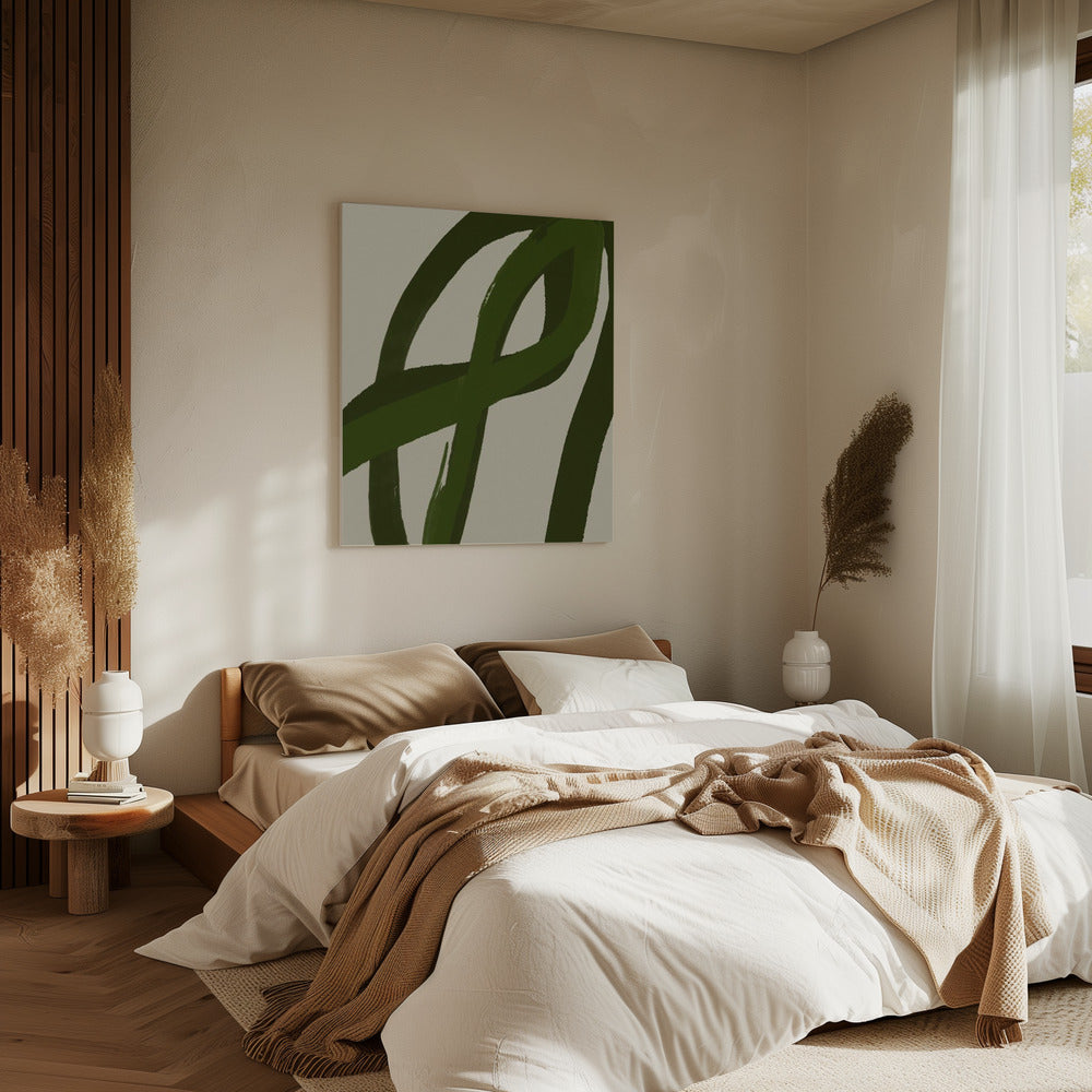 Groene rondingen | Canvas