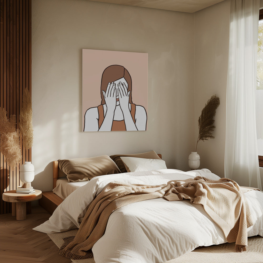 Verlegen vrouw | Canvas