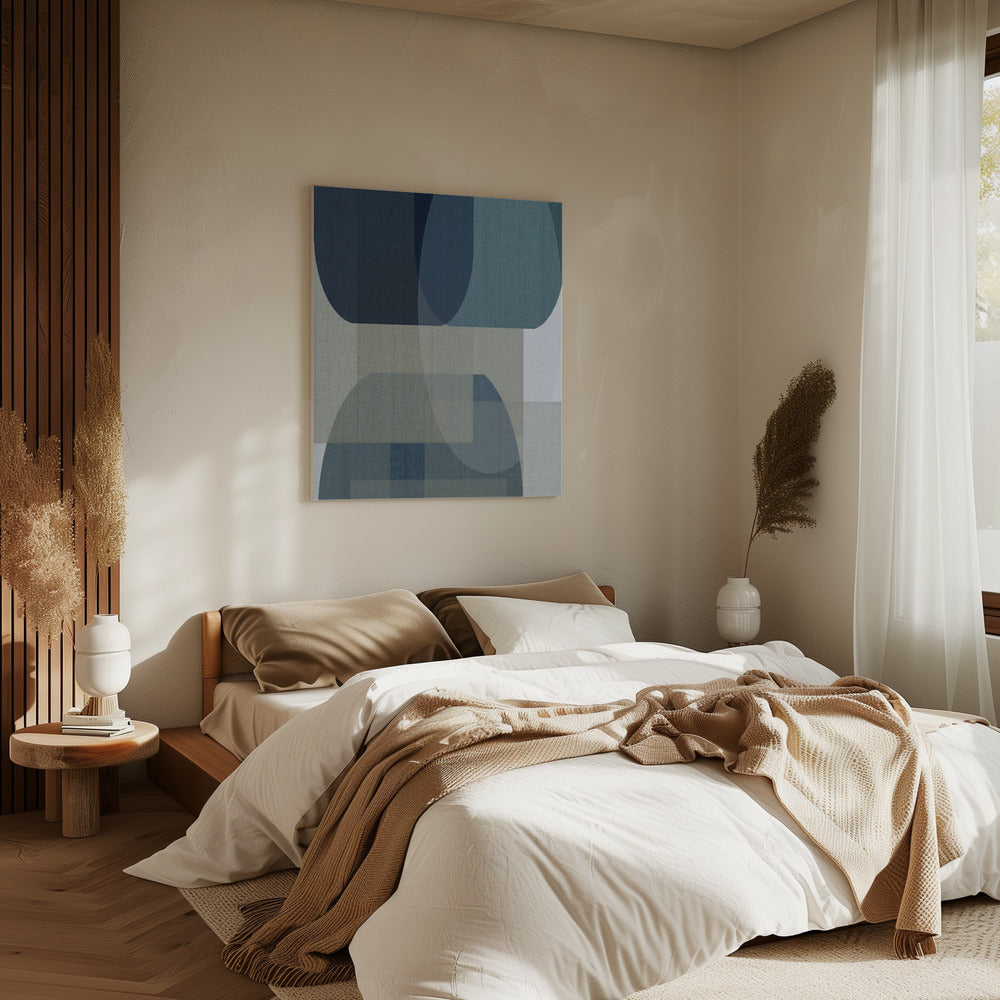 Geweven blauwe lagen 2 | Canvas