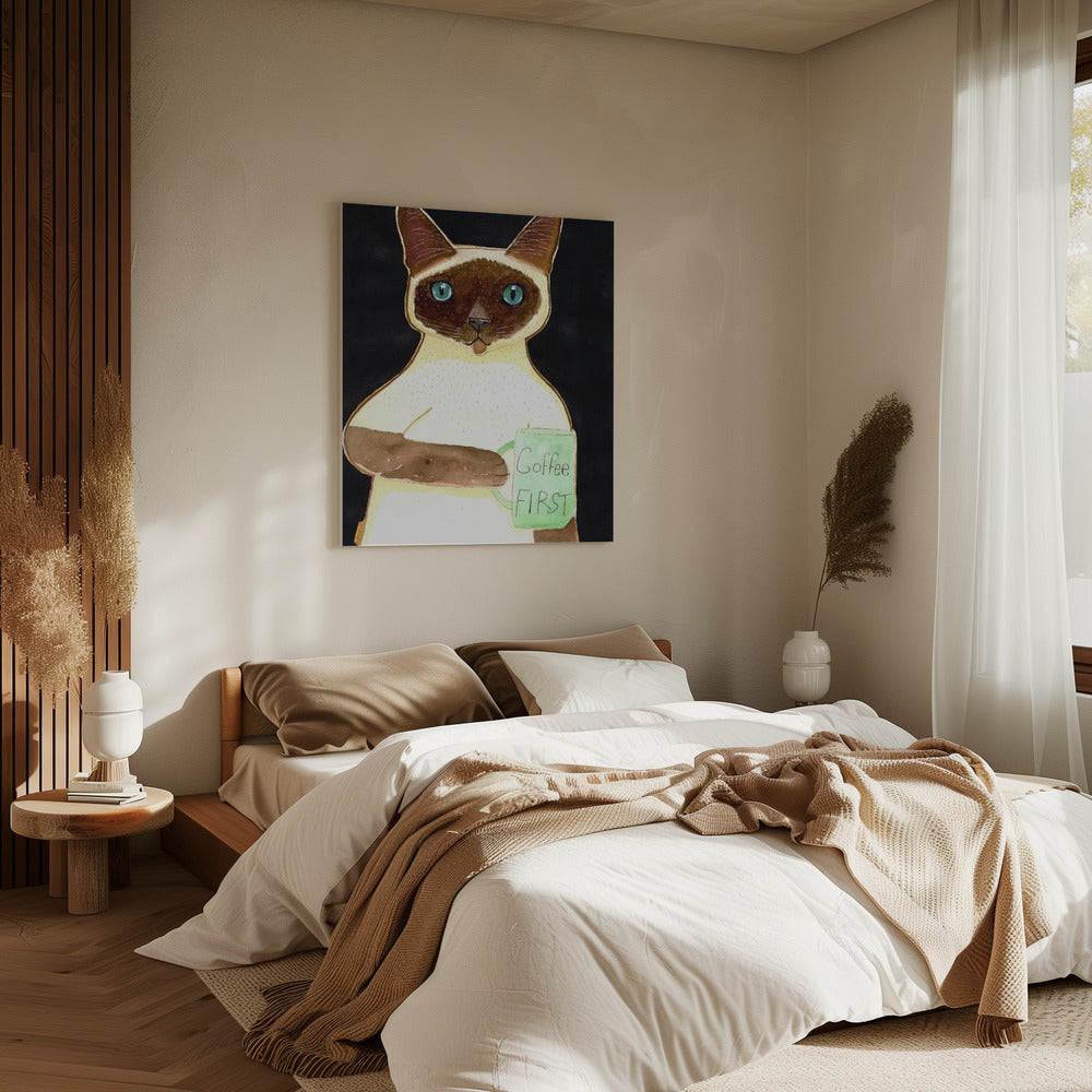 koffiekat 2 Siamese | Canvas