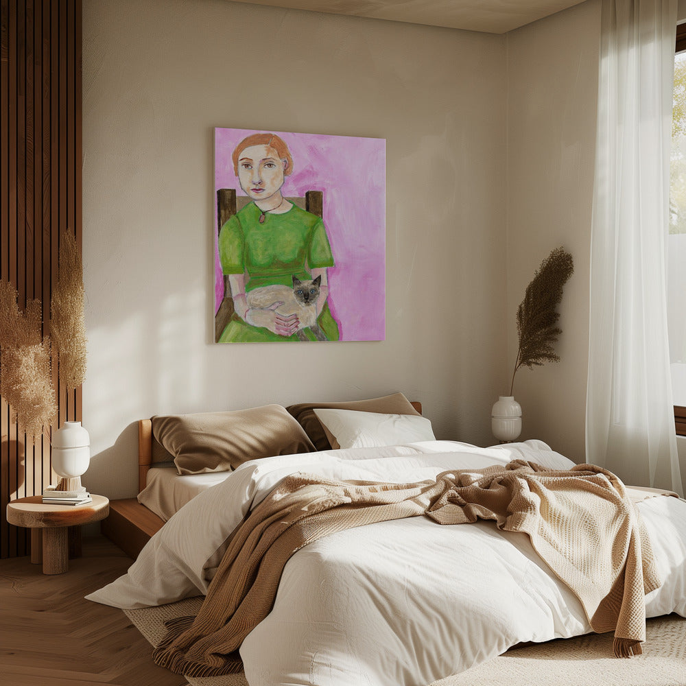 Lady with Cat | Canvas