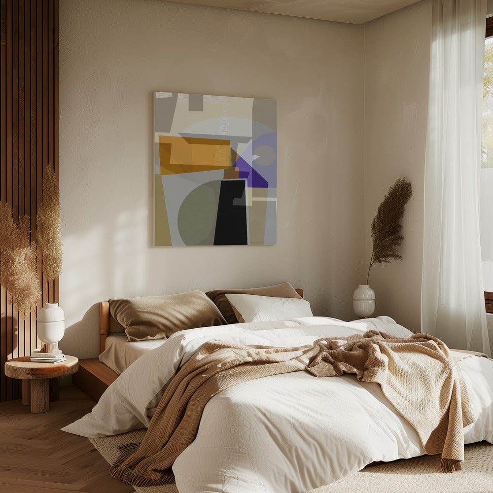 Geel Paars Geweven 3 | Canvas