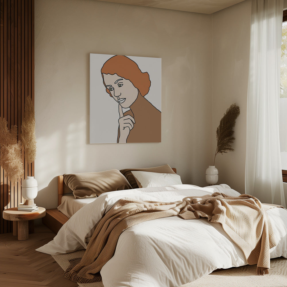 Denkende vrouw | Canvas