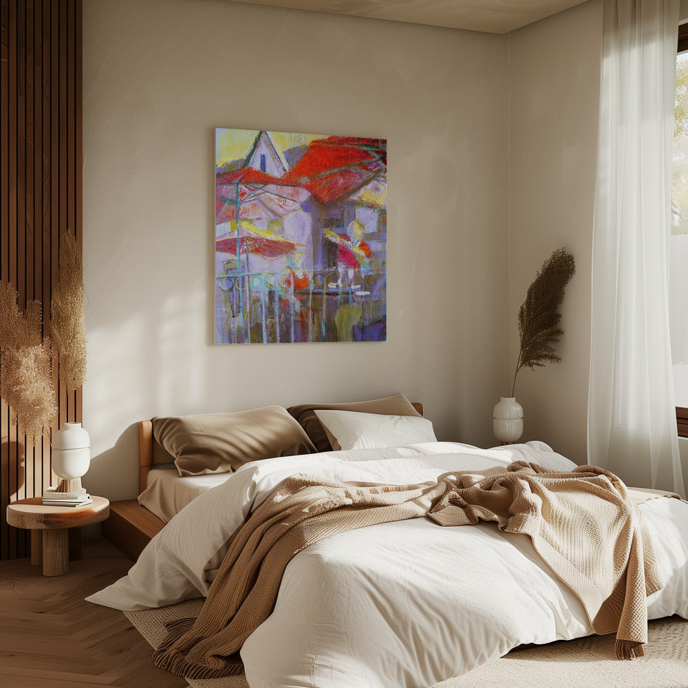Rode paraplu's | Canvas