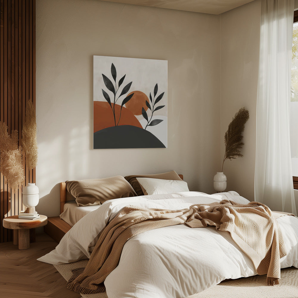 Geschilderde vormen en planten 32 | Canvas