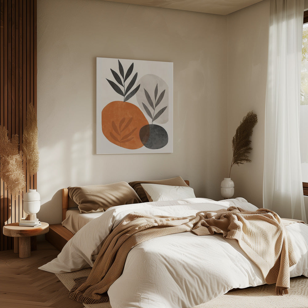 Geschilderde vormen en planten 3 | Canvas