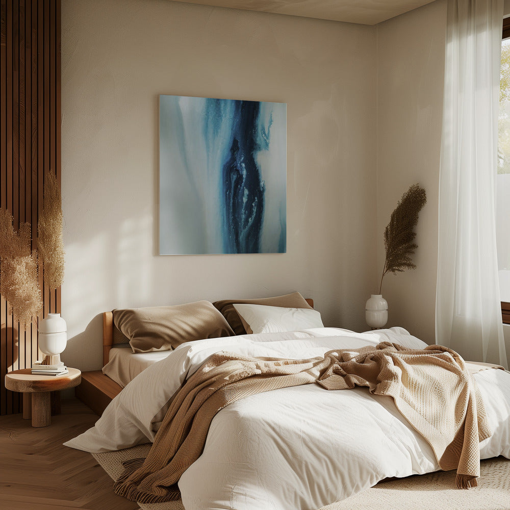 Flowing - Diepblauw | Canvas