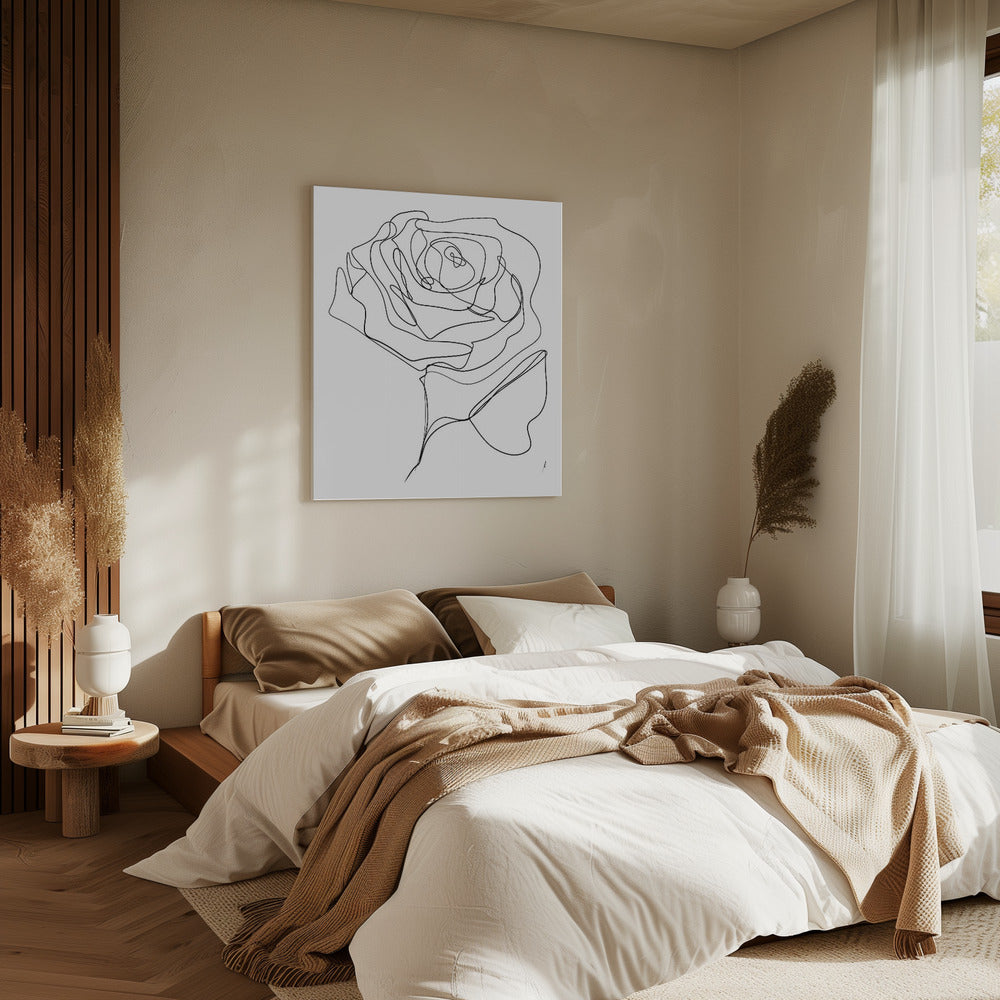 ROOS EENLIJN TEKENING | Canvas