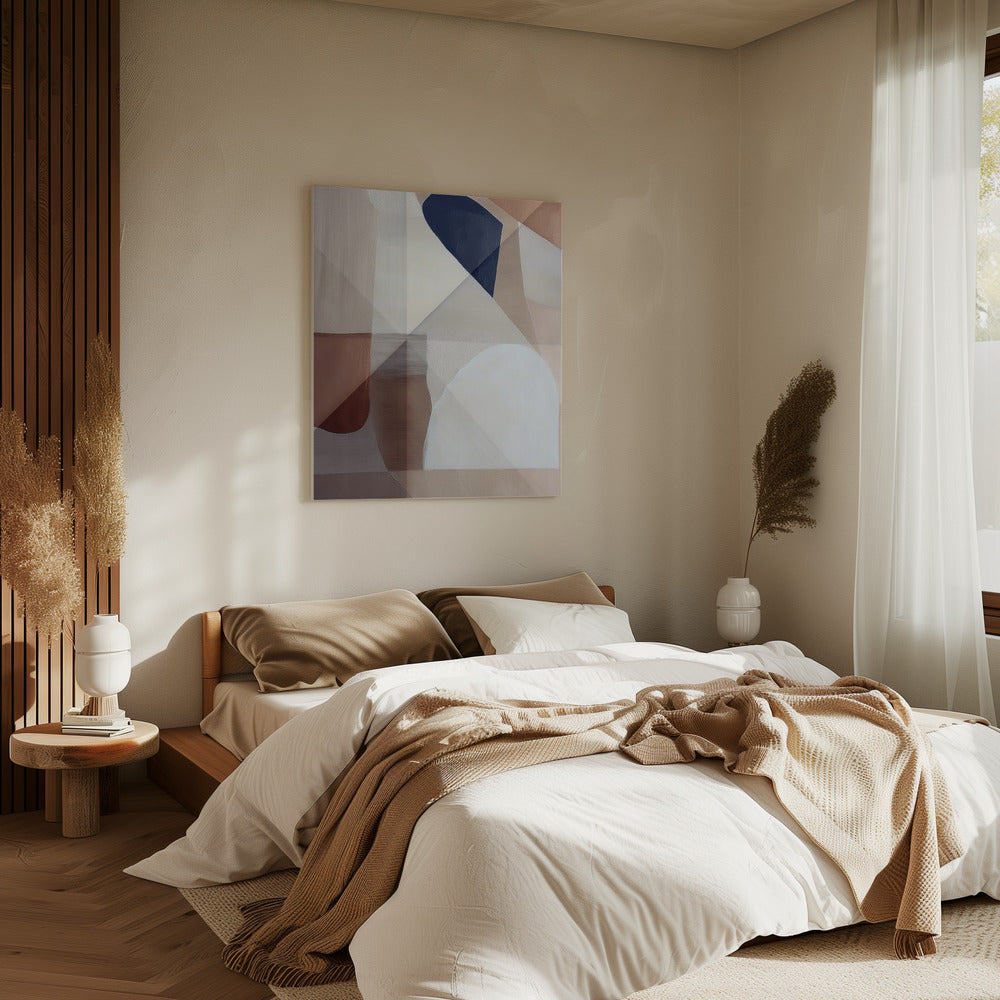 Abstract Koper Neutraal Toon Schilderij 1 | Canvas