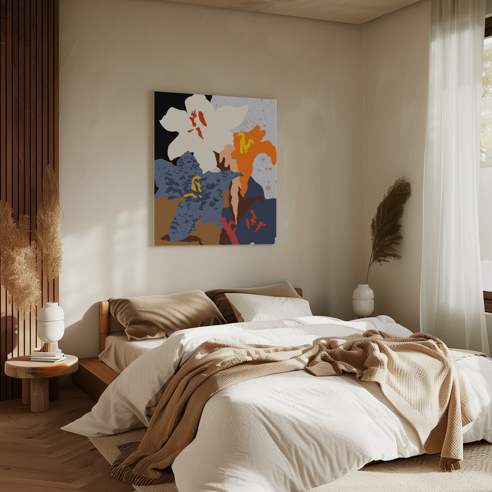 Abstracte lelies van dichtbij | Canvas