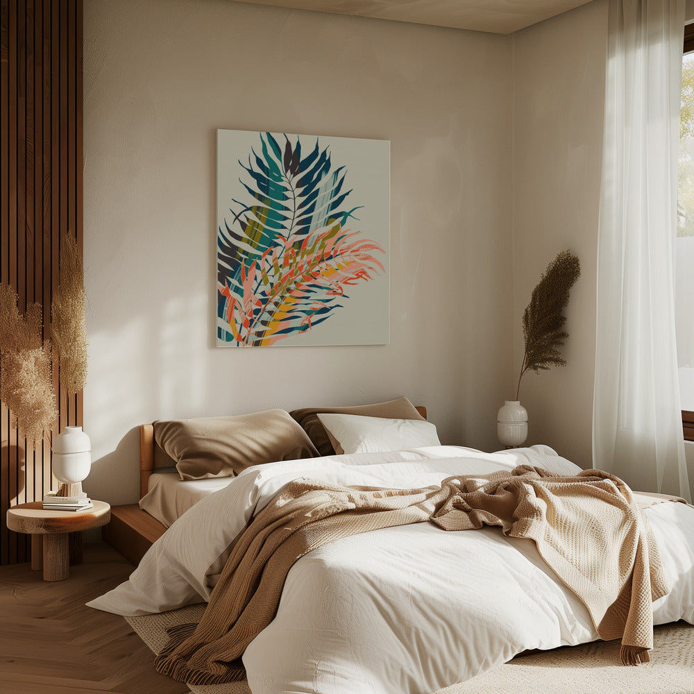 Kleurrijke palmbladeren | Canvas