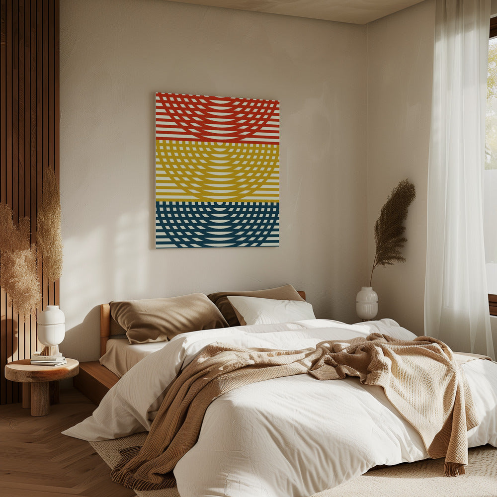 Driekleurige golven | Canvas