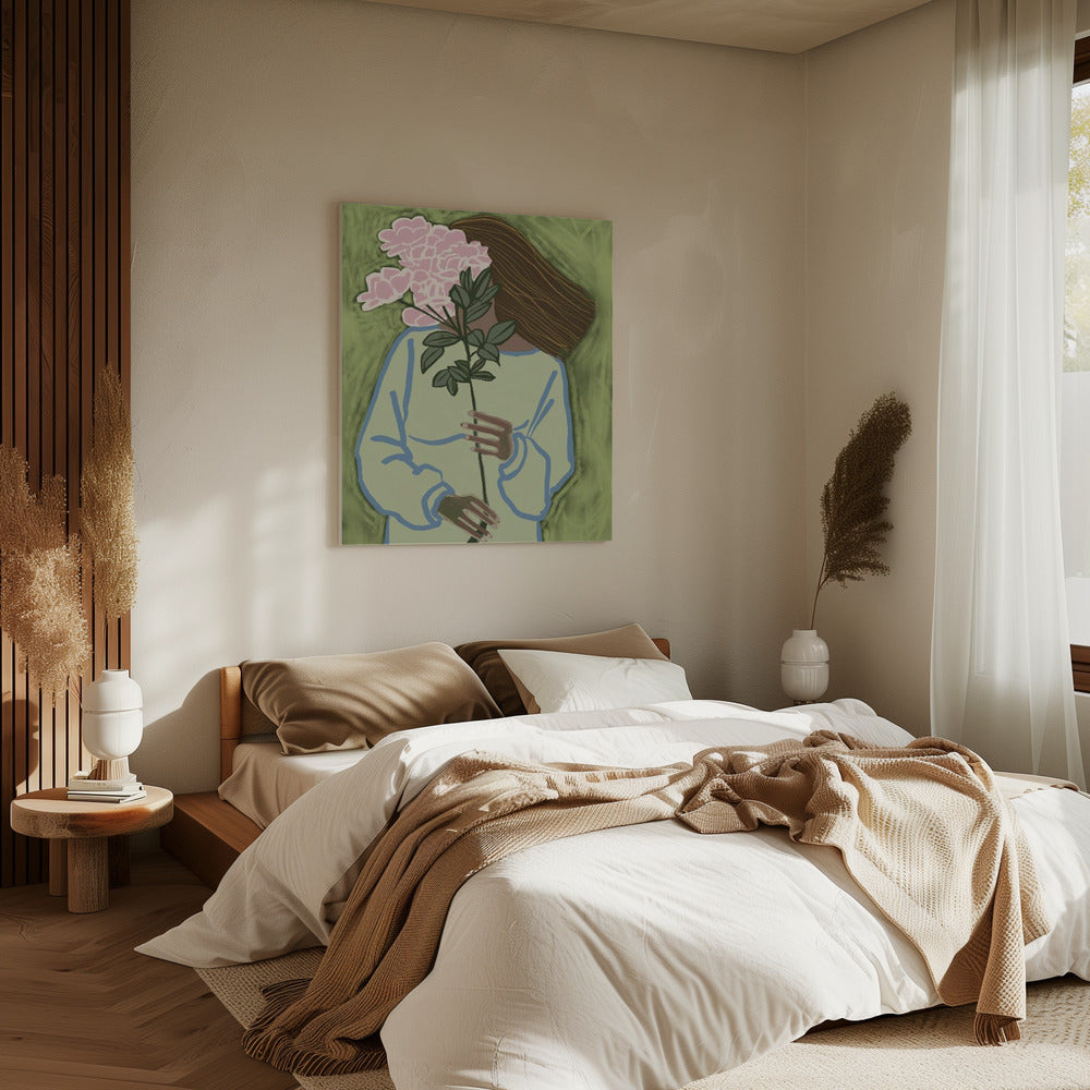Lady with flowers | Canvas