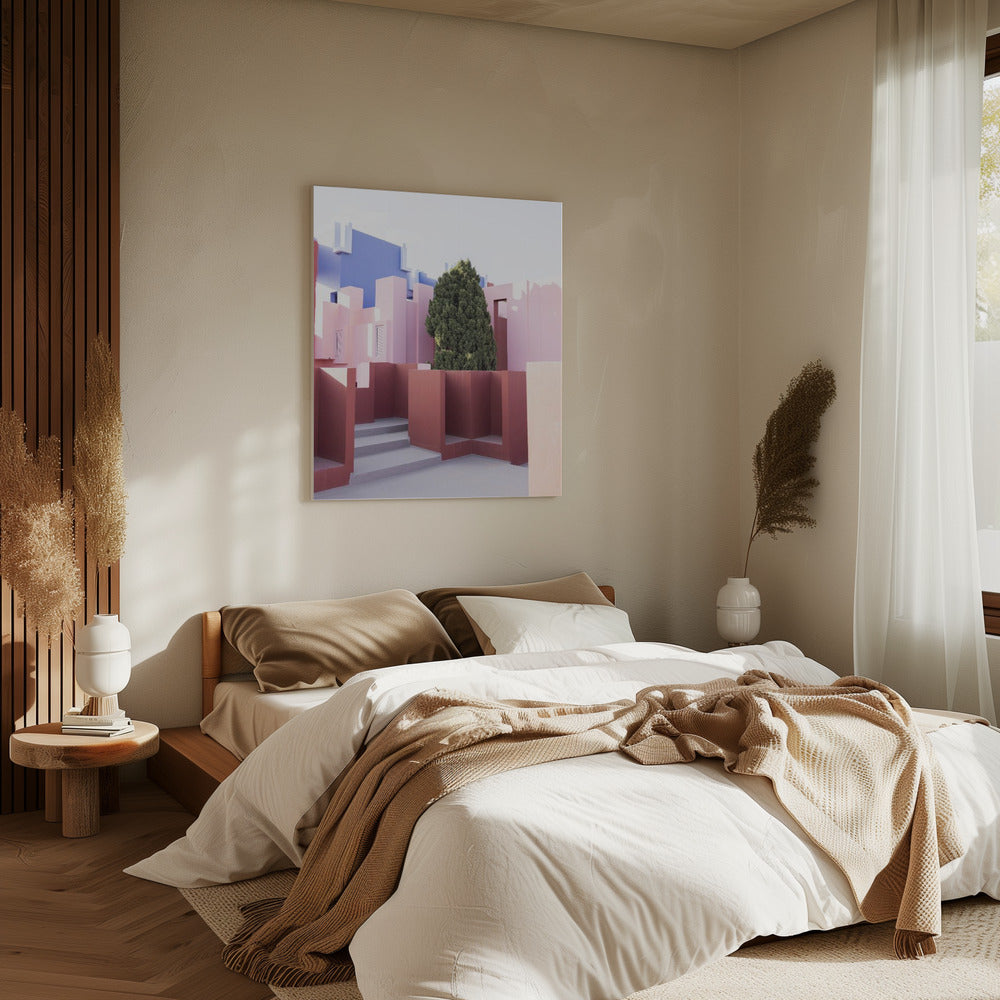 De Rode Muurschildering 2 | Canvas