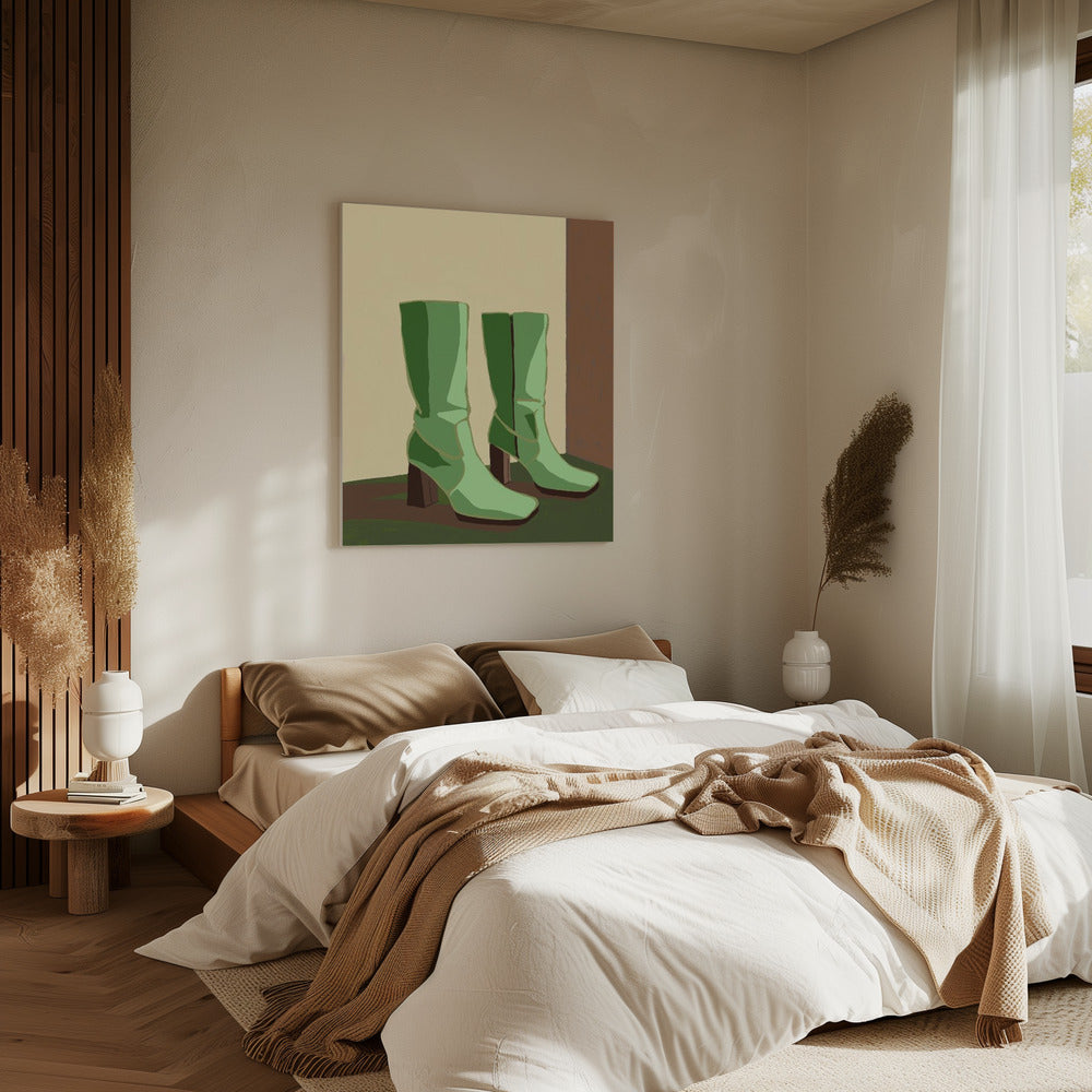 Groene laarzen | Canvas