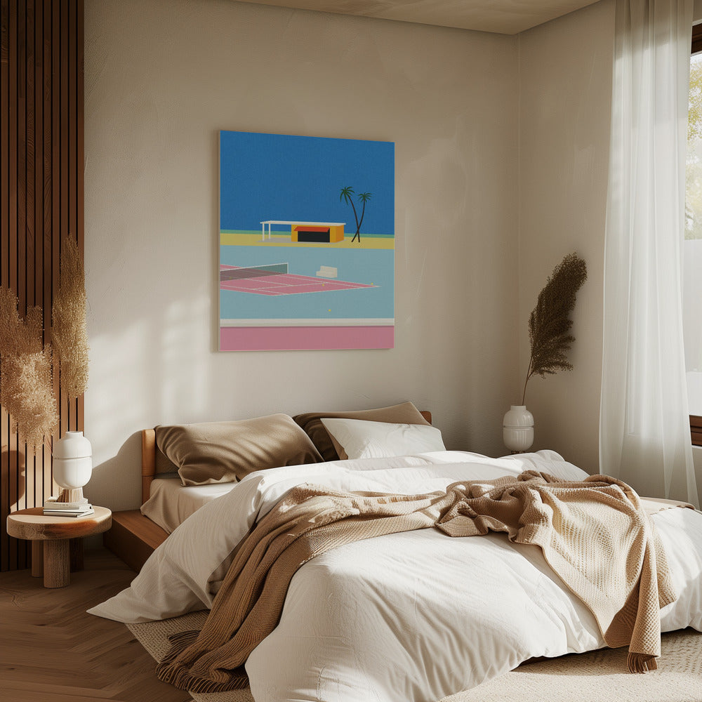 Tennis aan het strand | Canvas