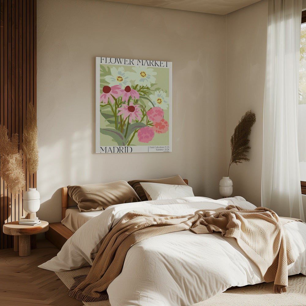 Bloemenmarkt van Madrid | Canvas