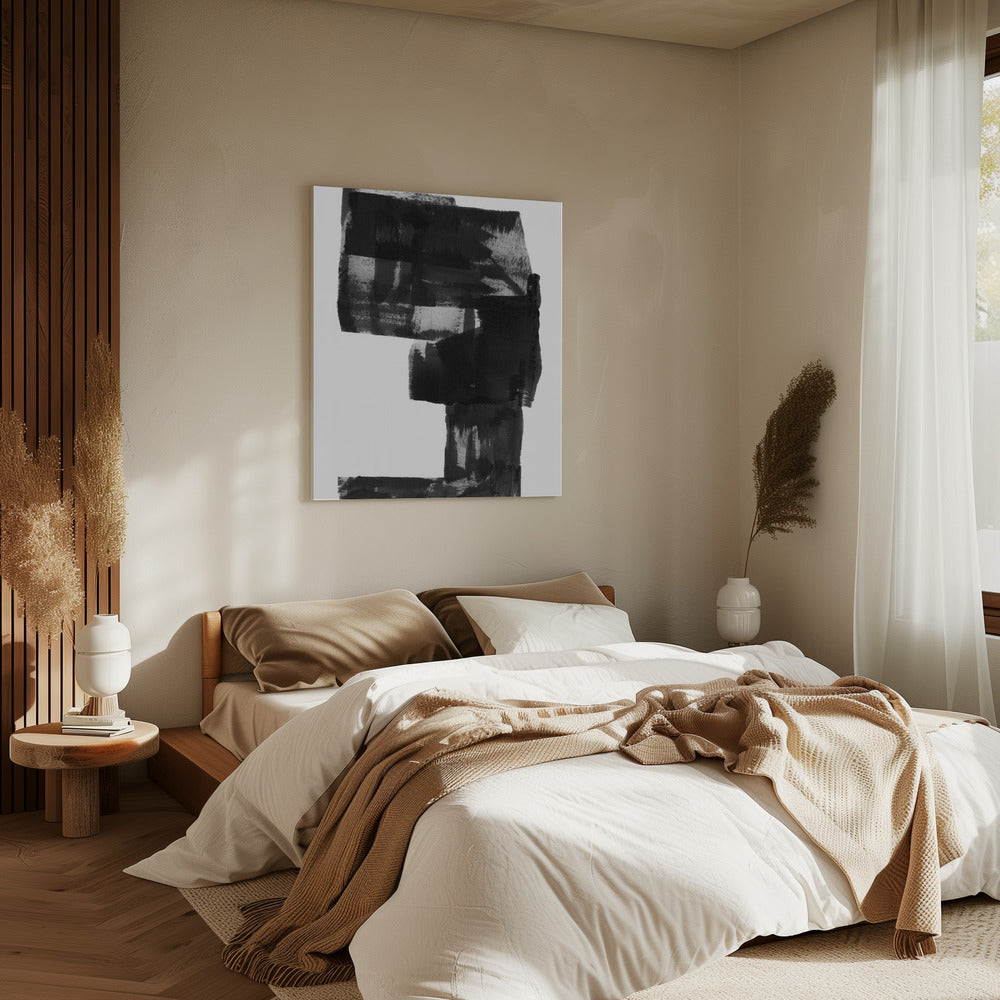 Zwart-wit abstracte compositie nr. 2 | Canvas